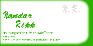nandor ripp business card